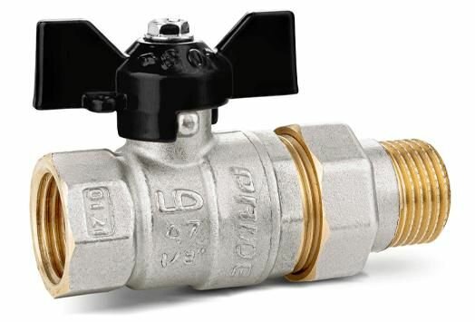 Кран для воды LD Pride шаровой со сгоном американка бабочка ВН Ду15 Ру40, 1/2'