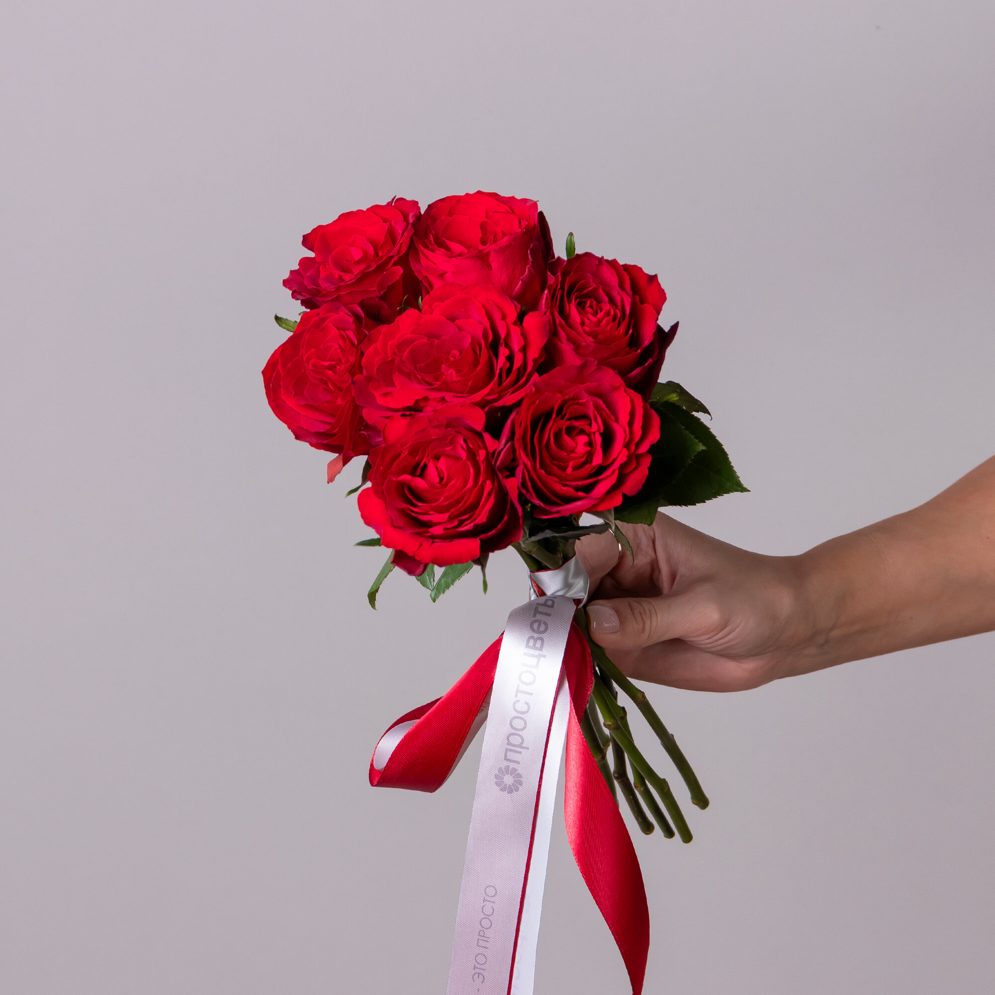 Букет Роза "Красная" 7 шт Высота 40 см Премиум от "Простоцветы"