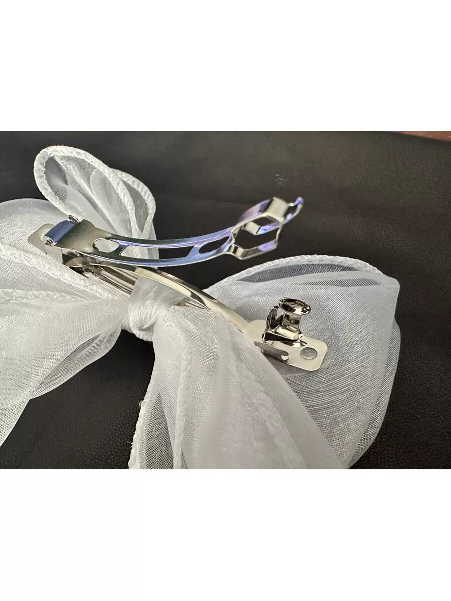 Белый бант для волос — фото 1