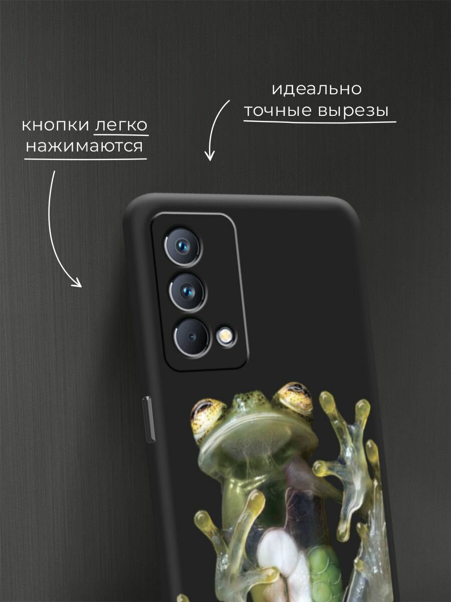 Чехол на Realme GT Master Edition / Реалми GT Master Edition с принтом Прозрачно-зеленая лягушка 2 — фото 1