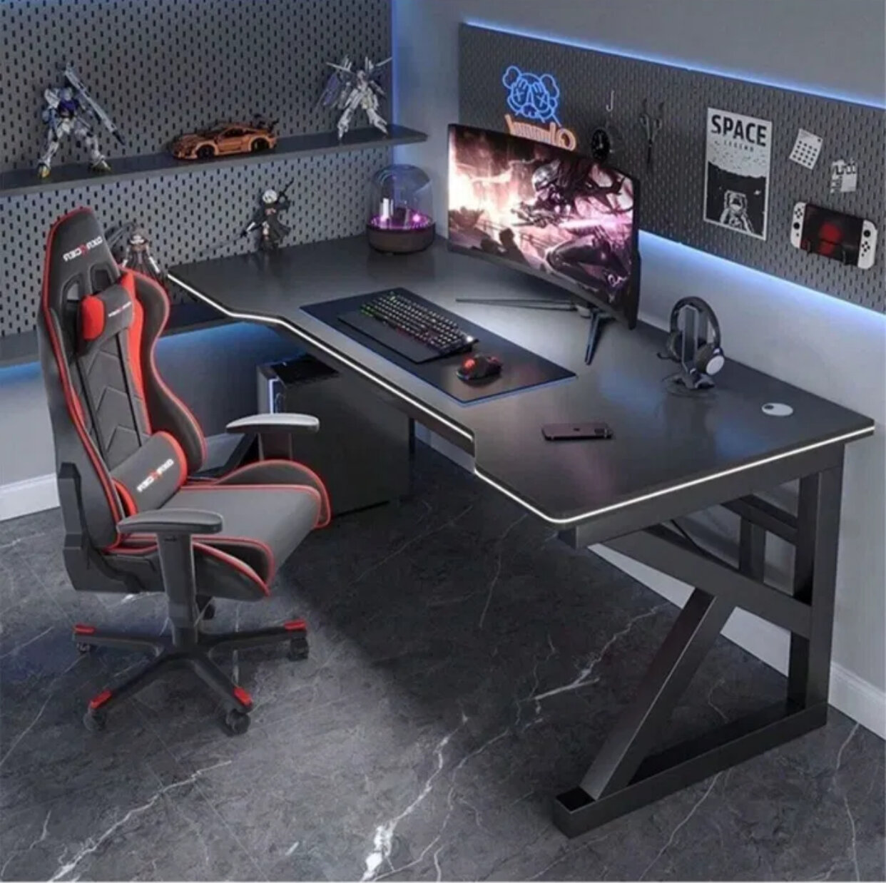 Письменный стол с полкой, для офиса, школы, компьютера , лофт — фото 1