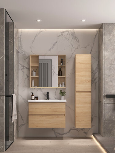 Изображение товара Тумба подвесная SanStar Тоскана 80 с раковиной Миранда 80 (комплект) для ванной комнаты