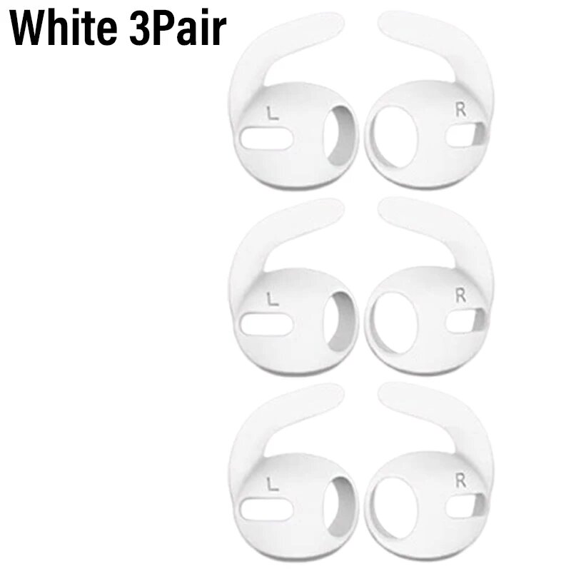 Силиконовый чехол для AirPods Pro 3 BAPPSUS Белый, White 3Pair