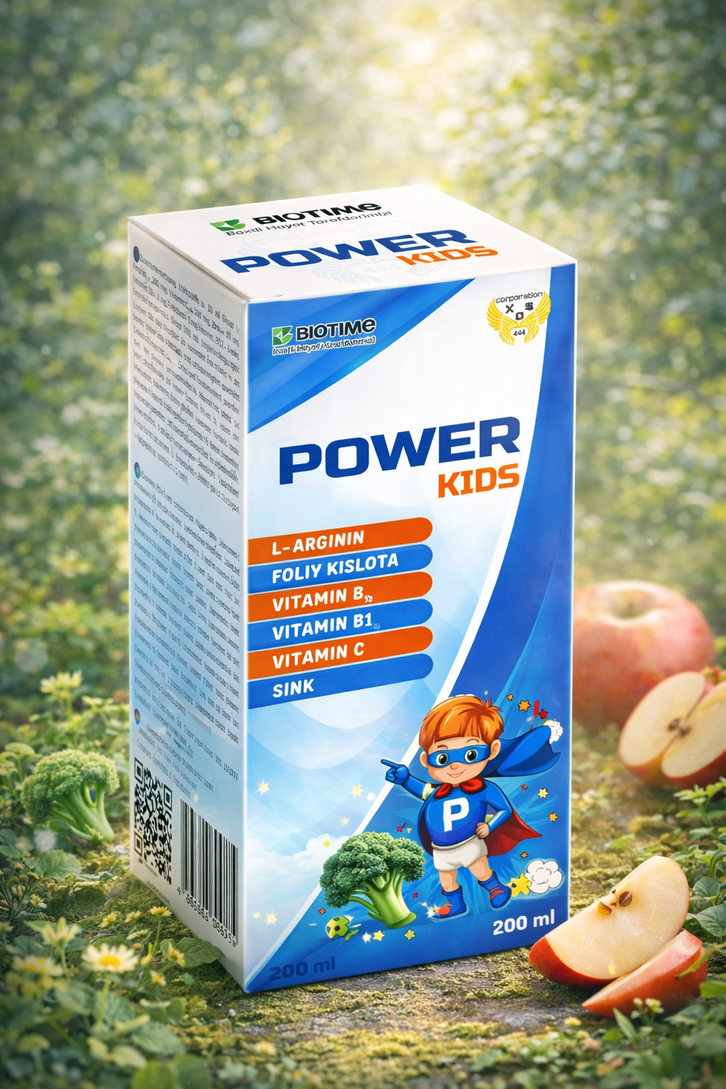 Сироп Power Kids, для иммунитета и энергии, с L-аргининном, цинком, витамином С, 200мл