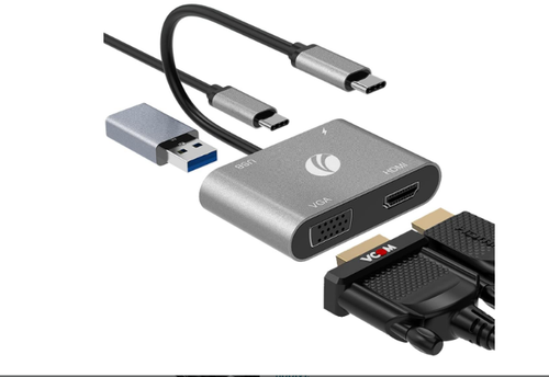 Адаптер USB Type-C 4в1 HDMI 4K VGA PD USB-C для ноутбука и телефона — фото 1