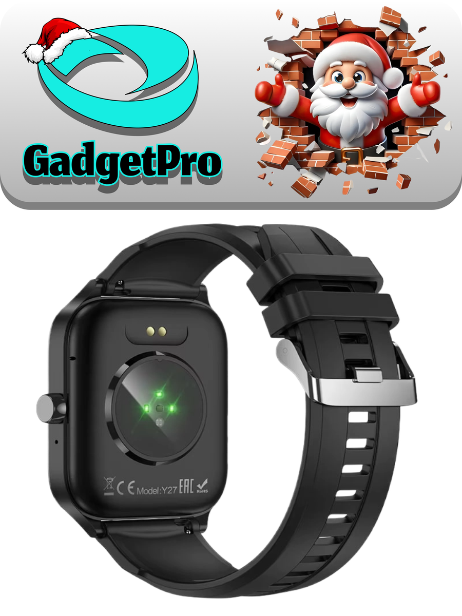 Смарт-часы Hoco Y27 1.95", TFT, IPX4, шагомер, звонки, уведомления, чёрный