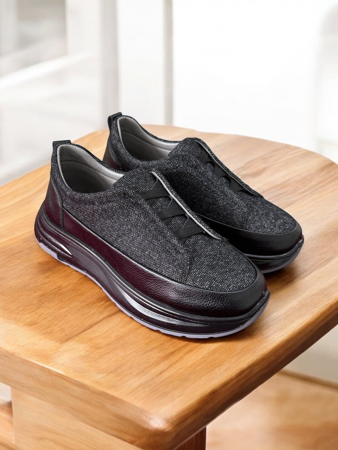 Лоферы  1, размер 40, черно-серебристый — фото 1