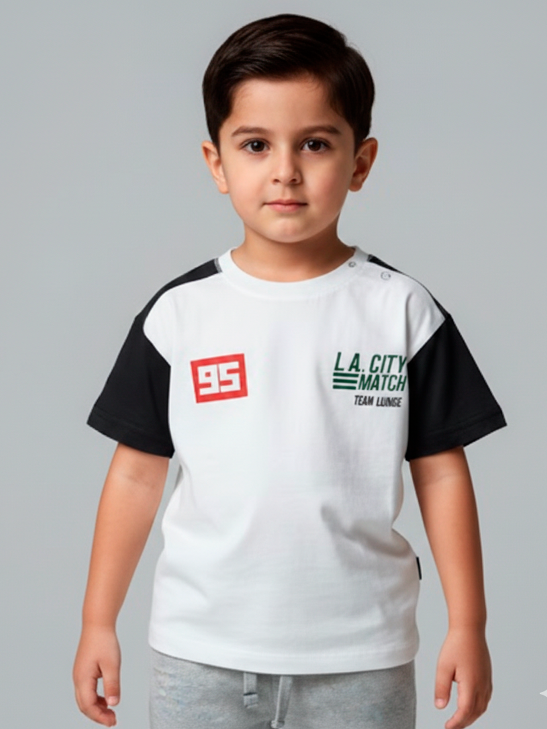 Футболка neo, размер 116, белый, черный — фото 1