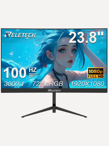 Изображение товара Монитор игровой Reletech L25K60, 23.8", 100 Гц, изогнутый, 1920x1080 FHD, HDMI+VGA, FreeSync, для компьютера