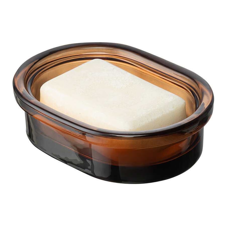 Мыльница Amber стеклянная прозрачная темно-янтарная Bergenson Bjorn Bath BB0001037