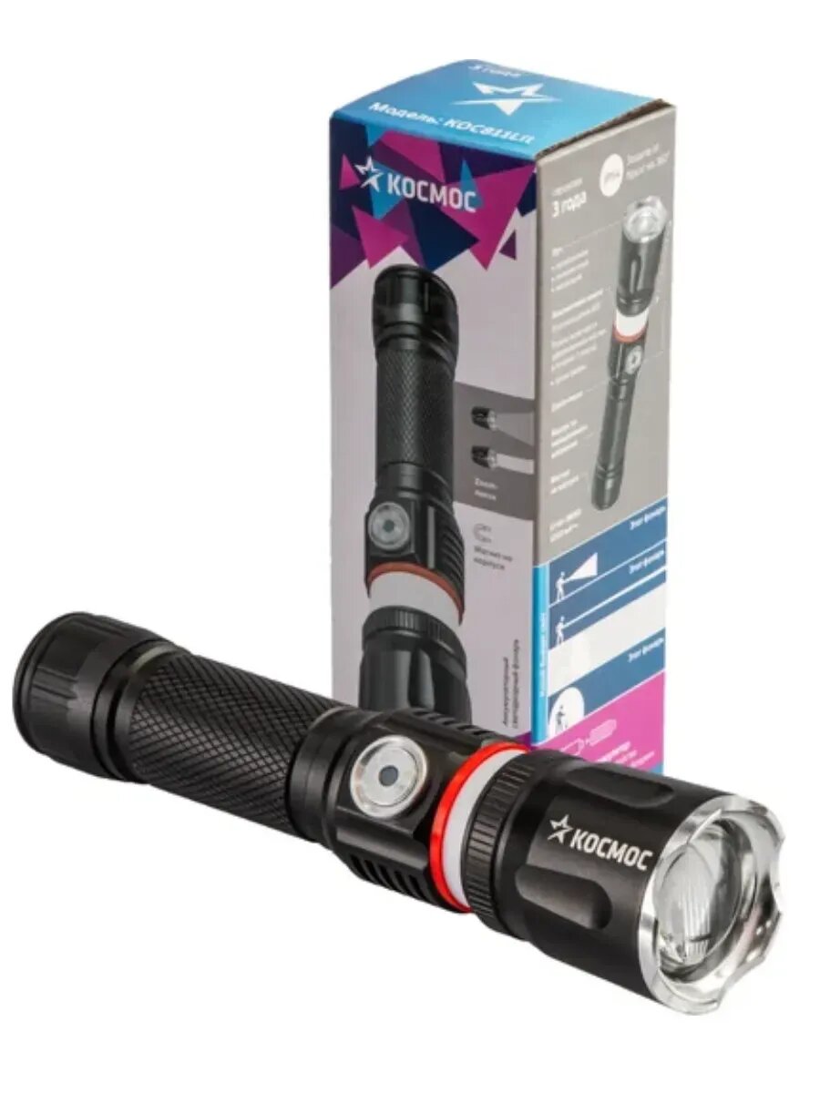 Фонарь ручной аккумуляторный 5 Вт 500 м IP54 KOC811Lit Космос