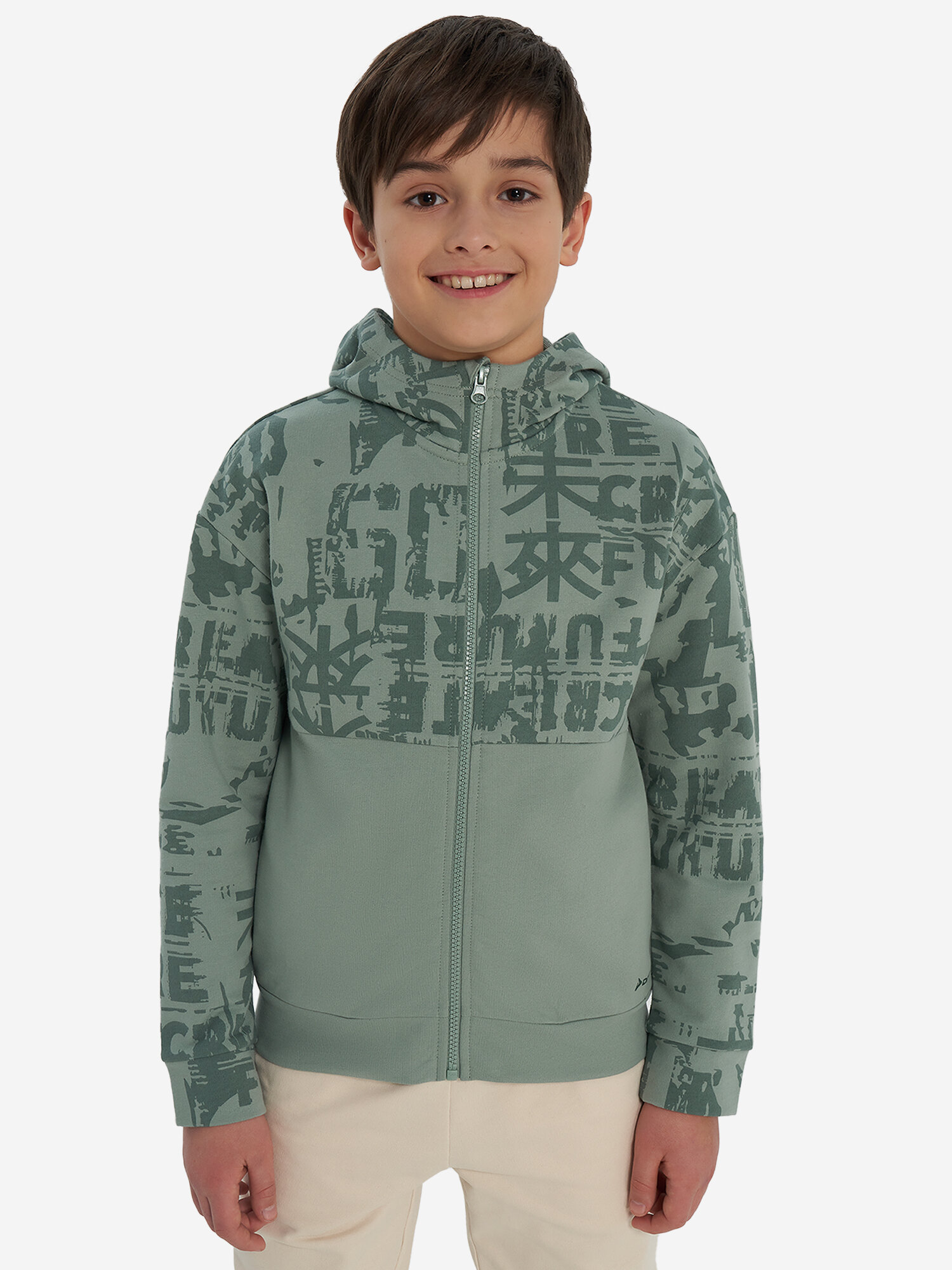 Толстовка Demix, размер 134-140, зеленый — фото 1