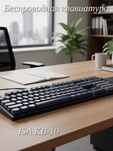 Изображение товара Беспроводная клавиатура с подсветкой ISA KB-10 черная