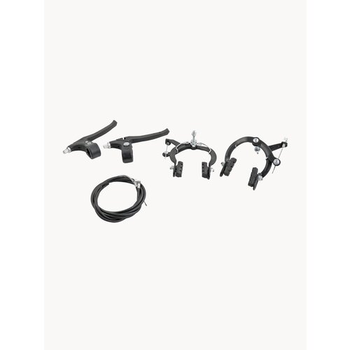 Тормоз ручной (клещевой с боковой тягой) (набор передний + задний) с тросами и рычагами