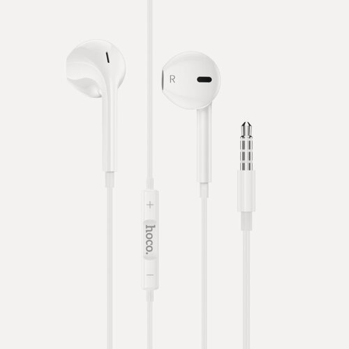 Изображение товара Проводные наушники M101, Crystal joy wire-controlled earphones with microphone, HOCO, белые