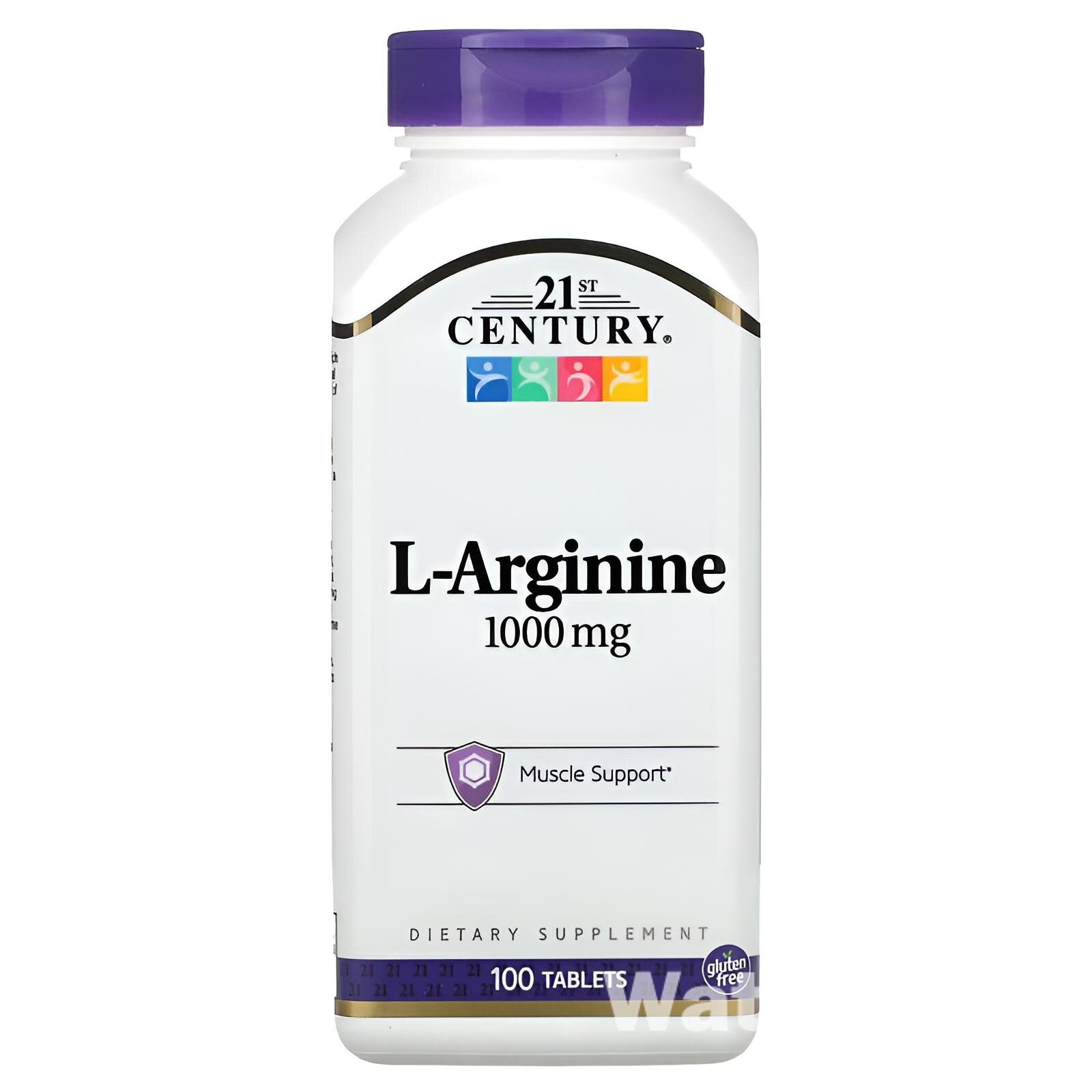 L-аргинин 21st Century L-Arginine, для спортсменов, 100 капсул