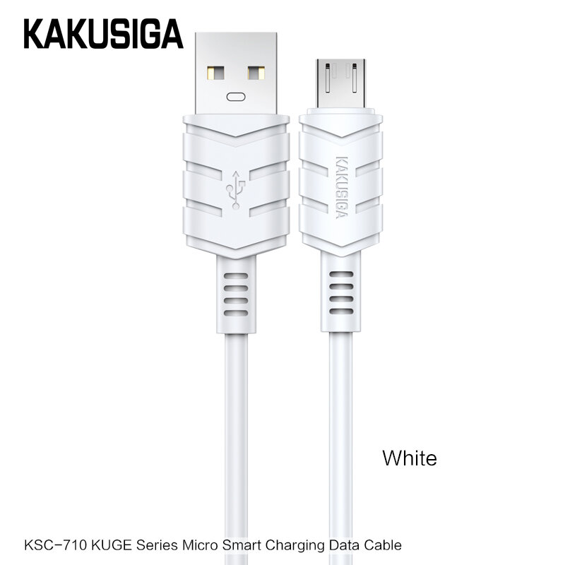 Высокоскоростной USB кабель KAKUSIGA KSC-710 Micro USB для зарядки и передачи данных, белый