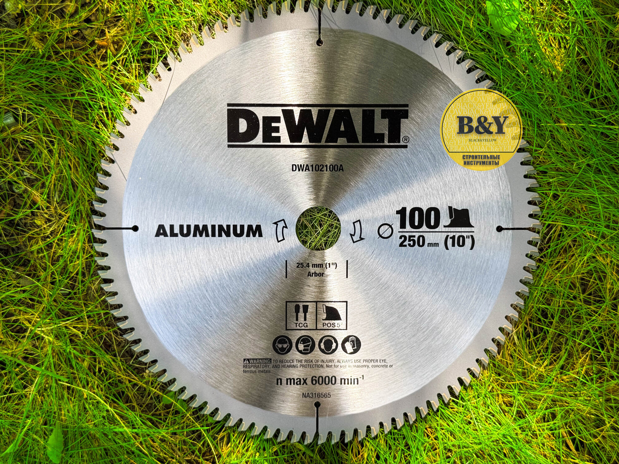 Диск пильный по дереву и алюминию DEWALT DWA102100A 250 мм x 25,4 мм. 100 зуб,