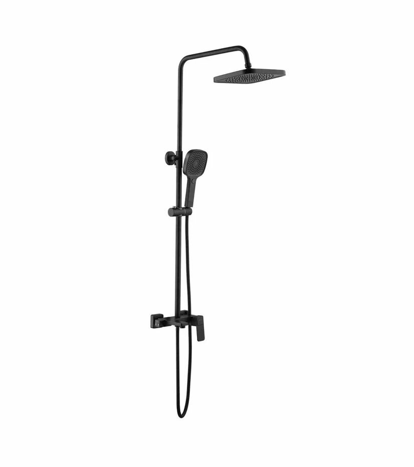 Душевая стойка Shevanik S9736H латунь черный 3 режима 150см шланг