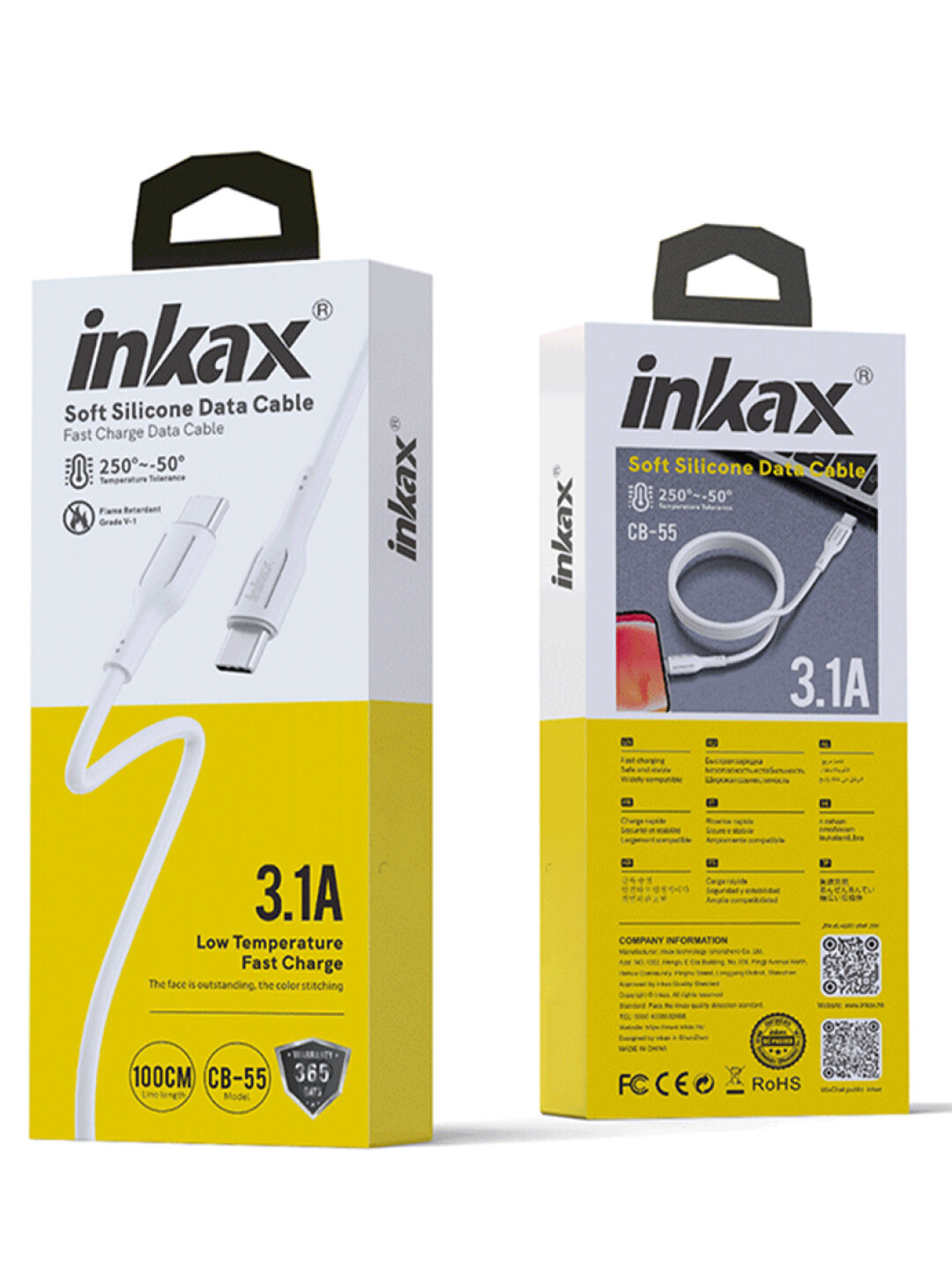 Кабель для зарядки Inkax CB-55, Type-C - Type-C, для быстрой зарядки, 60Вт, 1 м, для передачи данных — фото 1