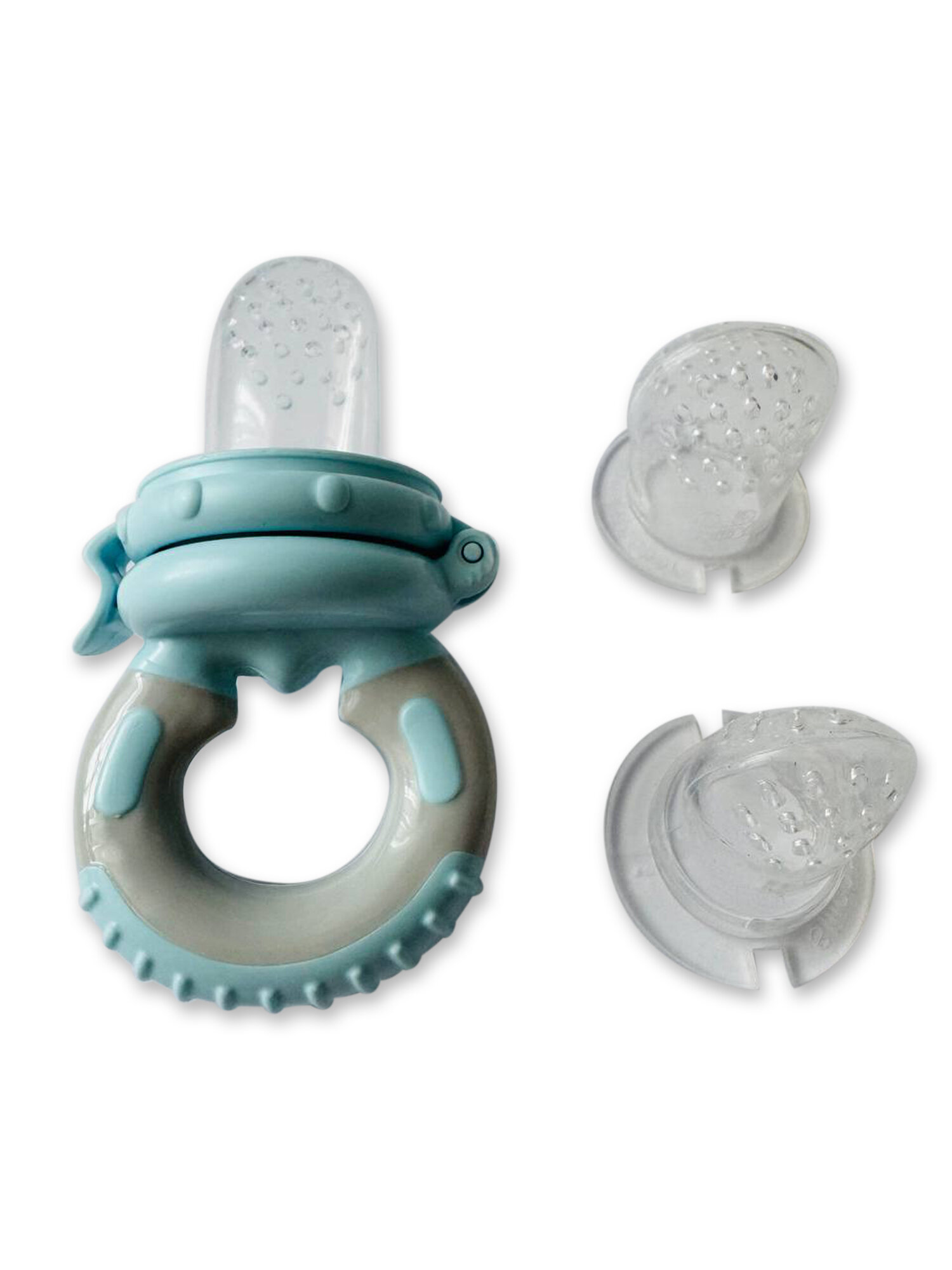 Ниблер для прикорма силиконовый Baby land 3 силиконовые сеточки насадки для фруктов ягод овощей, защитный колпачок, 4мес+