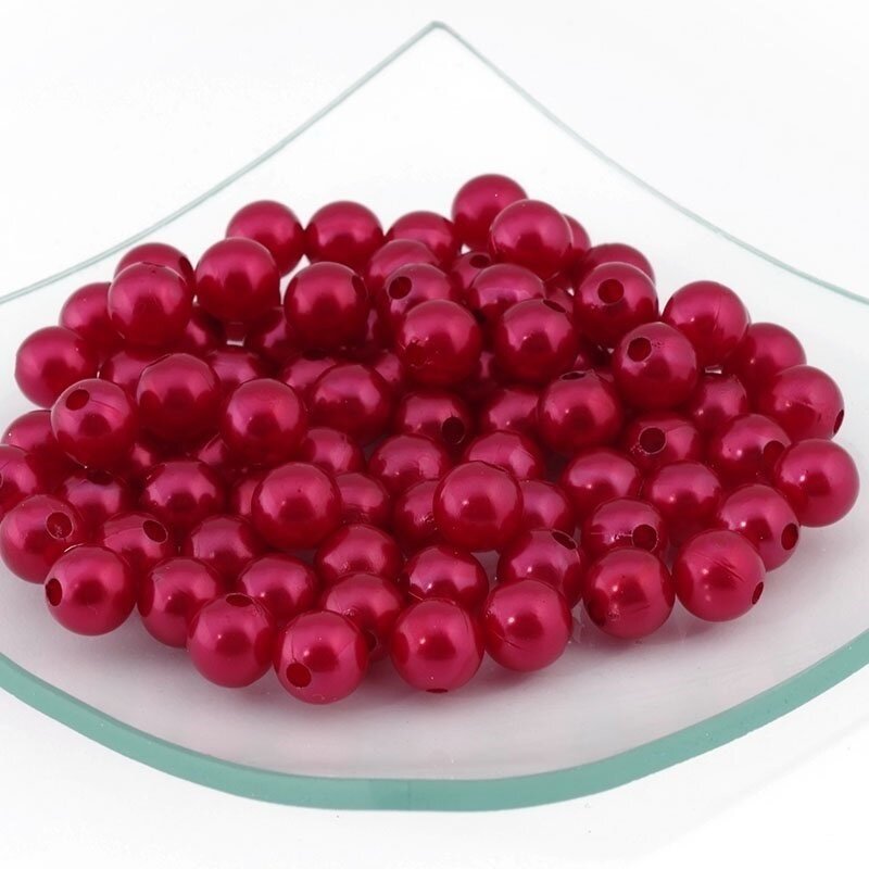 Бусины акриловые Magic 4 Hobby 8мм цвет т. красный (100шт)