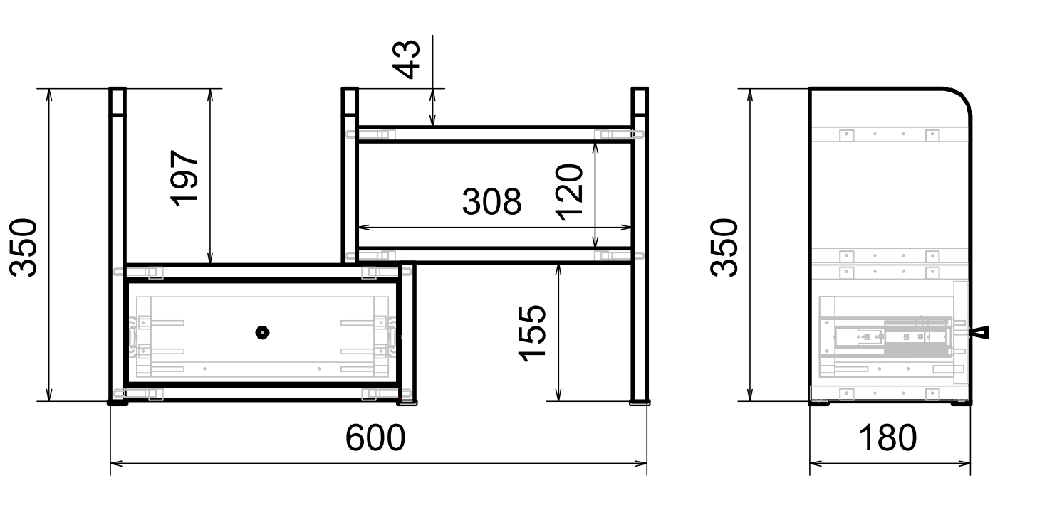 Полка настольная Вектор №31, Дуб Венге — фото 1