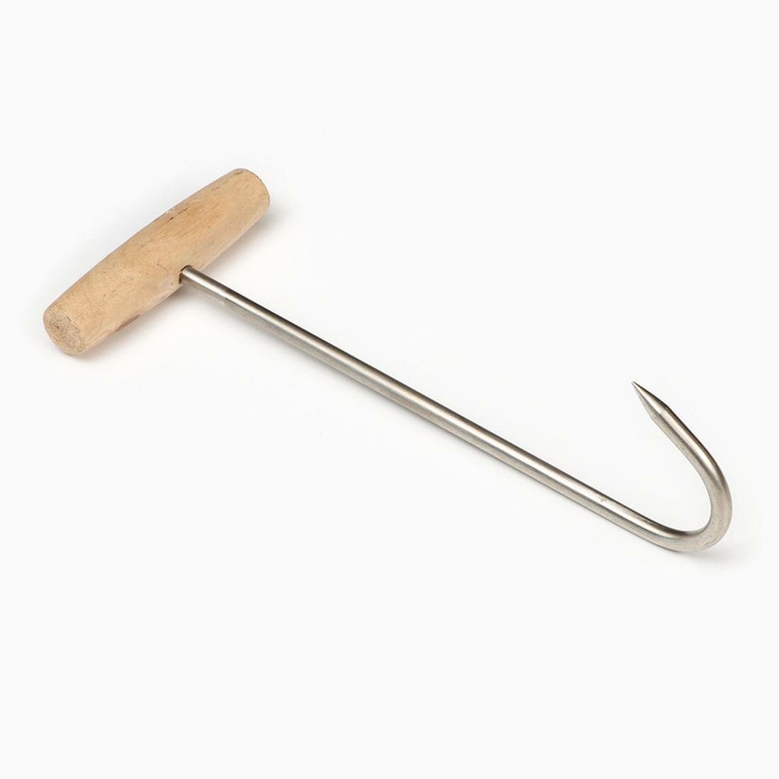 Обвалочный крюк Сима-ленд нержавеющая сталь деревянная рукоятка 30 см