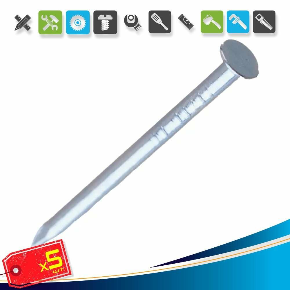 (5шт) х Гвозди строительные 1.2x20 мм 0.2 кг