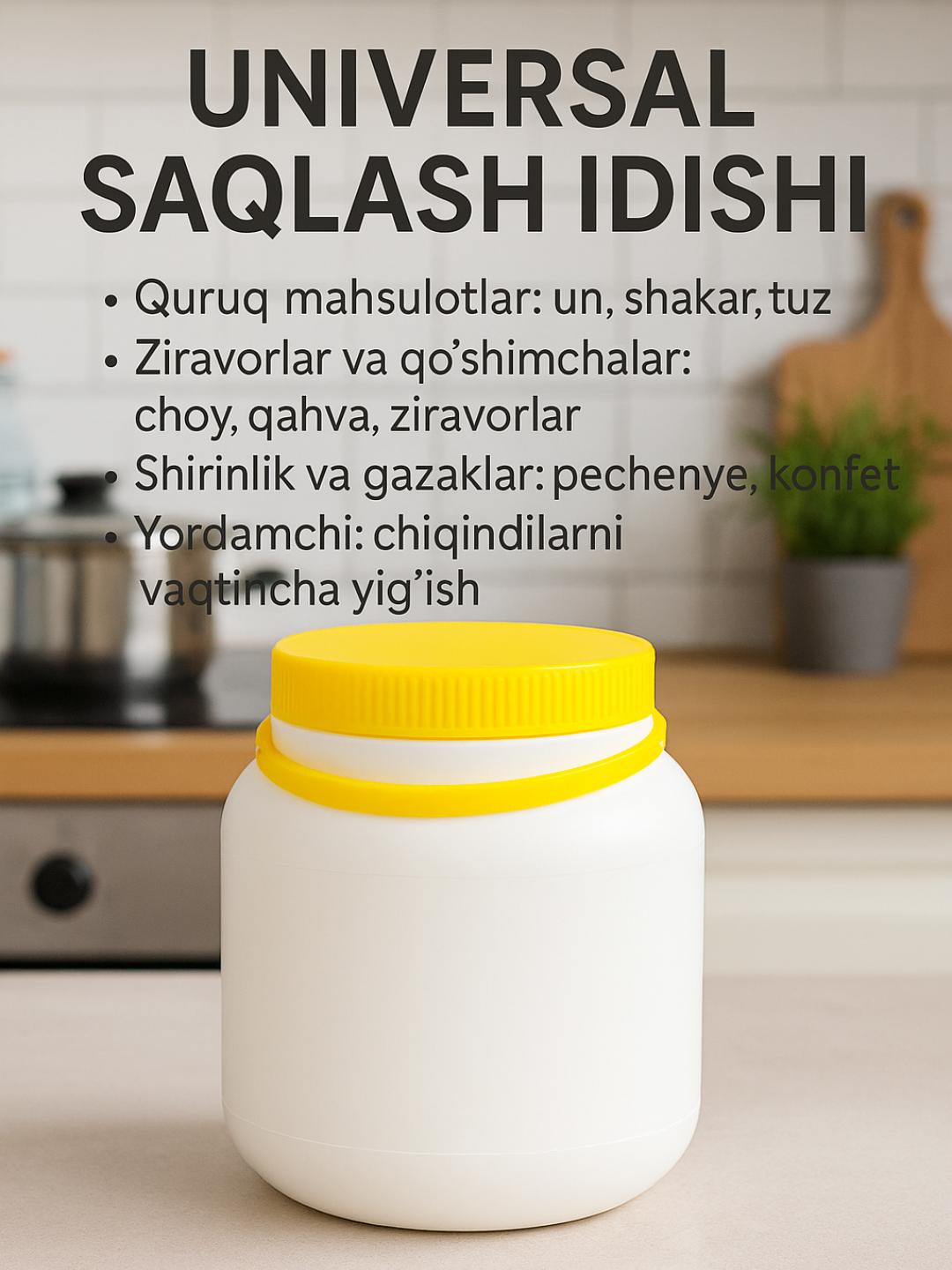 Пластиковая банка с крышкой 3 литра – удобная тара для хранения продуктов и бытовых нужд