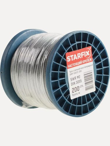 Изображение товара Трос стальной оцинкованный М2.5 DIN 3055 STARFIX 250 м (SMP-53695-250)
