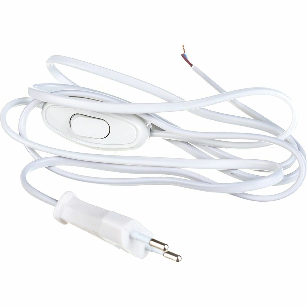 Шнур для бра ШВВП-вп 2х0.75 с проходн. выкл. и электр. вилкой 1.7м бел. UNIVersal А1060