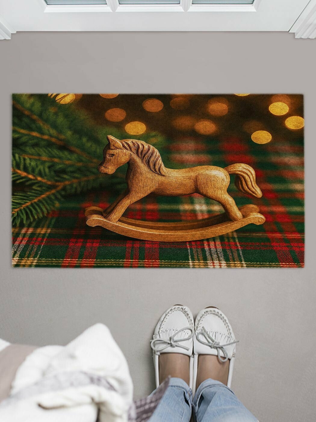 Коврик придверный в прихожую с принтом 