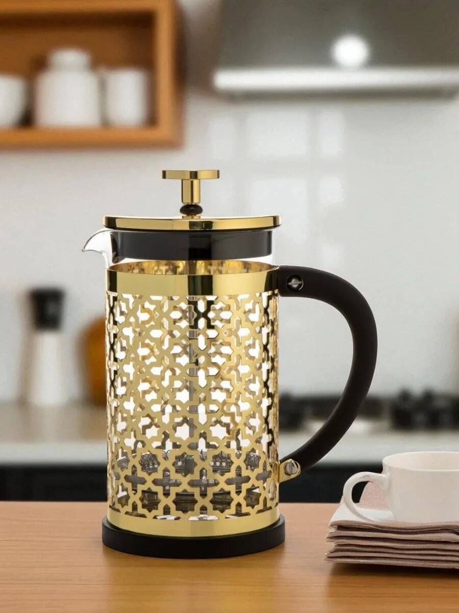Чайник заварочный из нержавеющей стали, Kukmara, 1 л, золотой металлик