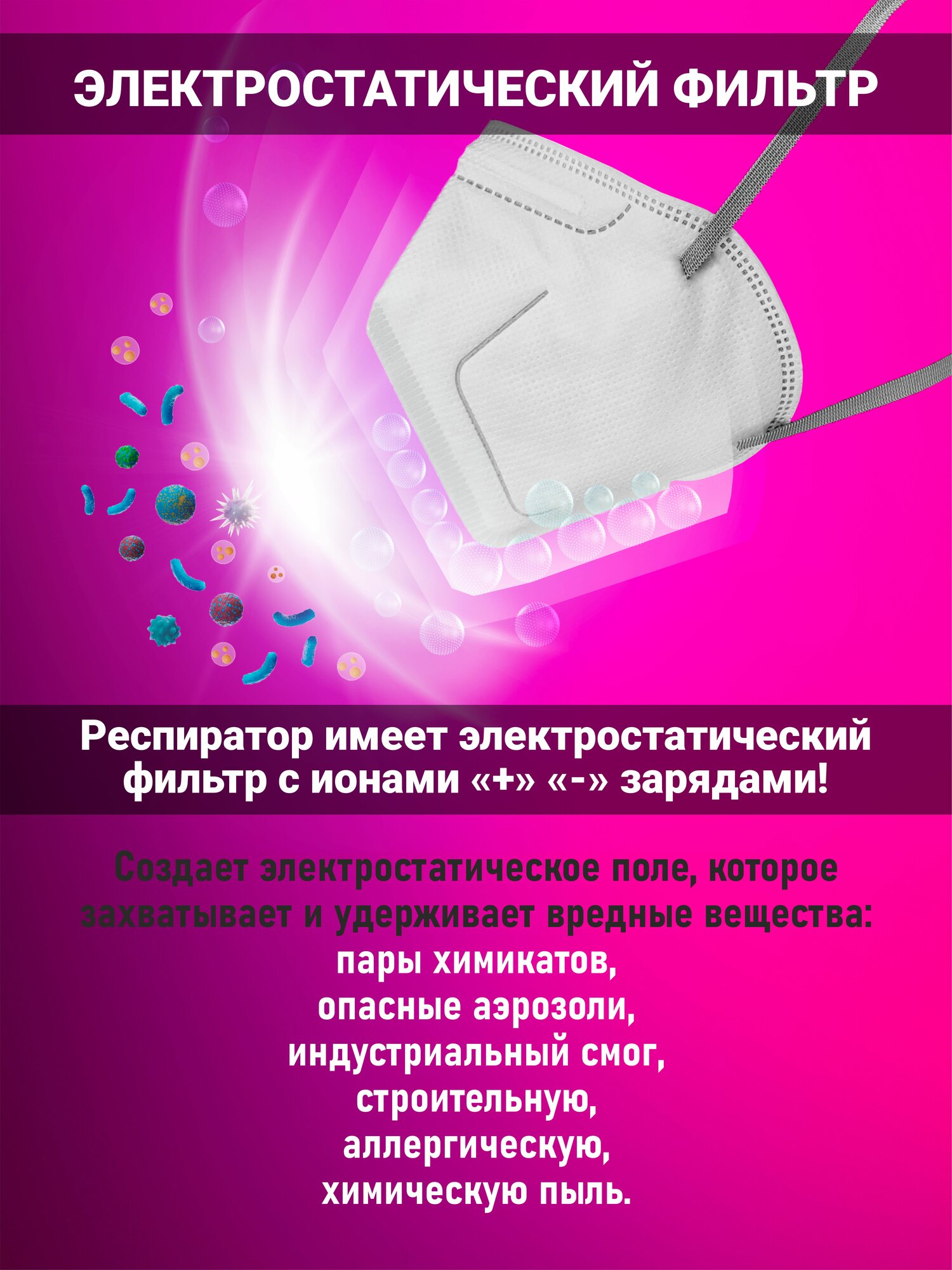 Картинки Маска- респиратор с клапаном, многоразовый профессиональный FFP2, универсальный, 2 штуки