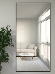 Зеркало настенное в алюминиевой раме ALUMIRROR 200х100 см. Черное