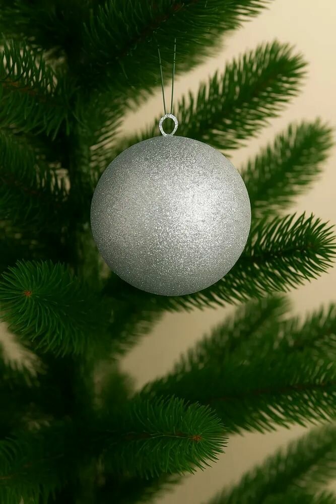 Шар на елку 15см, 1шт, новогодний, серебристый, Crystal Trees