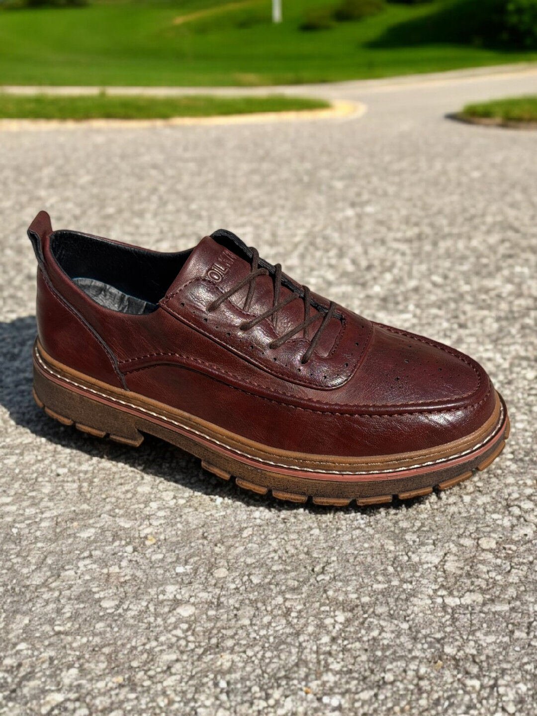 Лоферы  Туфли мужские Solid Step, из экокожи, водонепроницаемые, размер 38 39 40 41 42 43, карамельный — фото 1