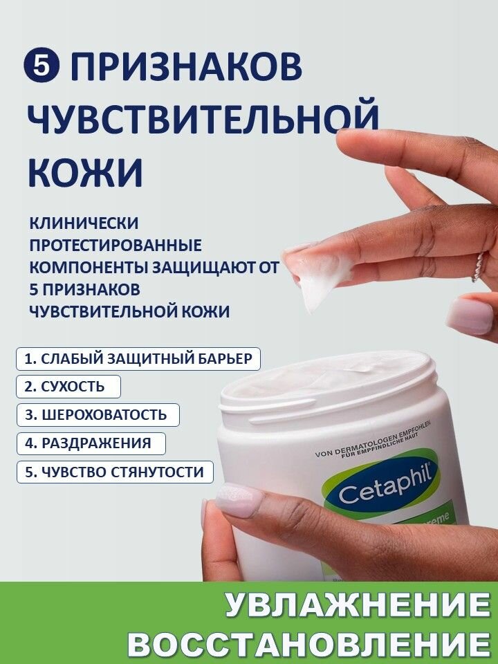 Cetaphil Увлажняющий регенерирующий крем для сухой и чувствительной кожи лица и тела, 85 мл