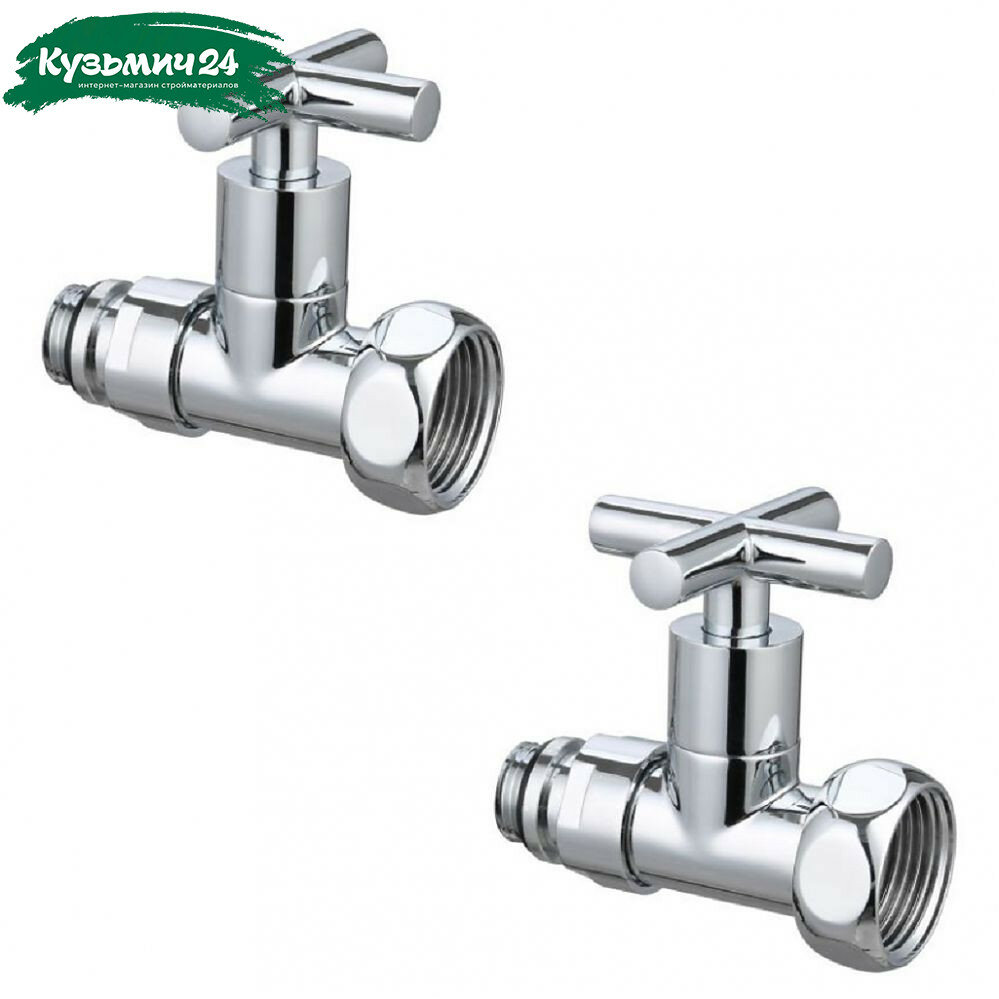 Кран для полотенцесушителя Gappo НР-ВР3/4х1 прямой хром G472.0506