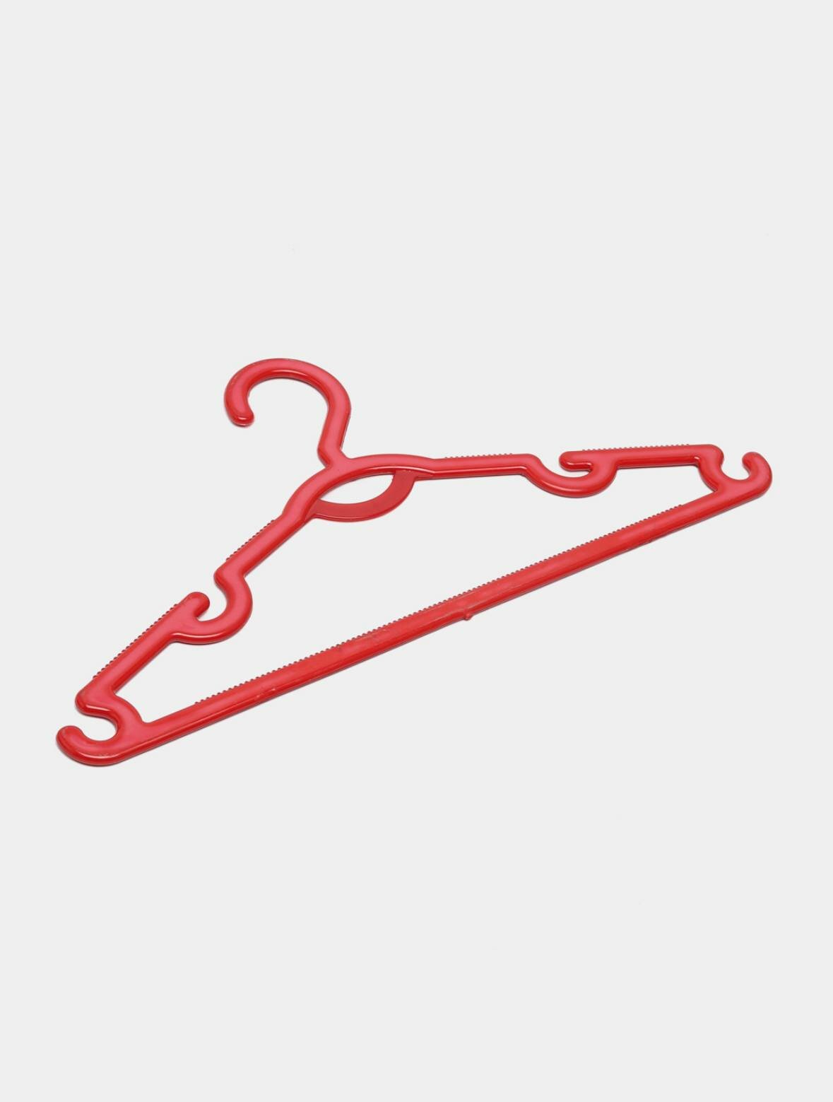 Вешалка для одежды с зубцами, пластик, комплект 5 шт, красная — фото 1