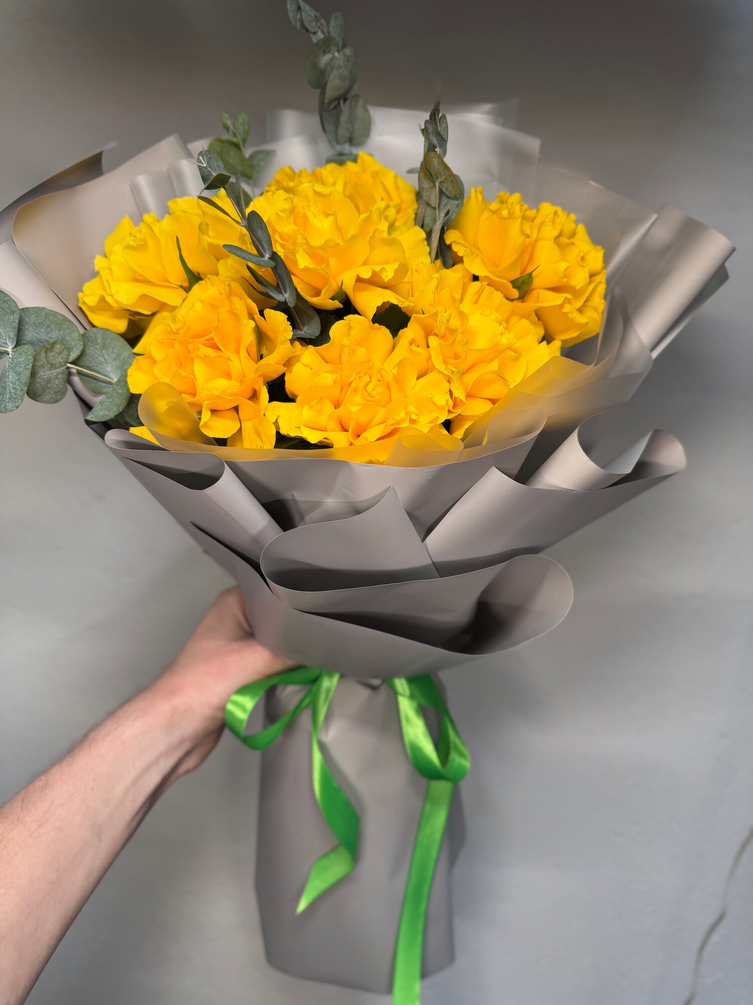 Розы Махровые 7 шт желтые 40см арт  25111719   Просто Роза ру