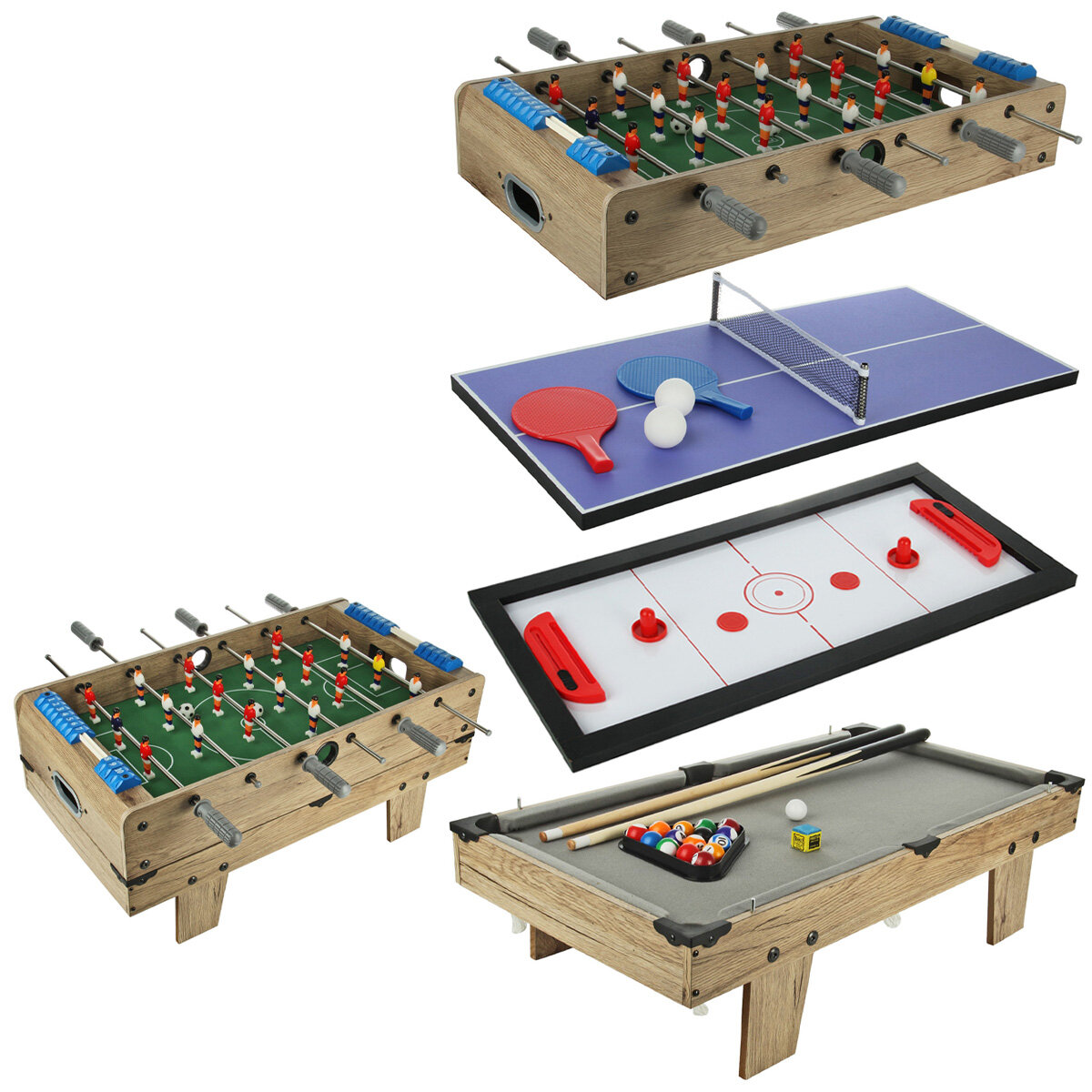 Настольная игра Veld Co Футбол 4 в 1 / Настольная игра футбол пинг понг хоккей бильярд.