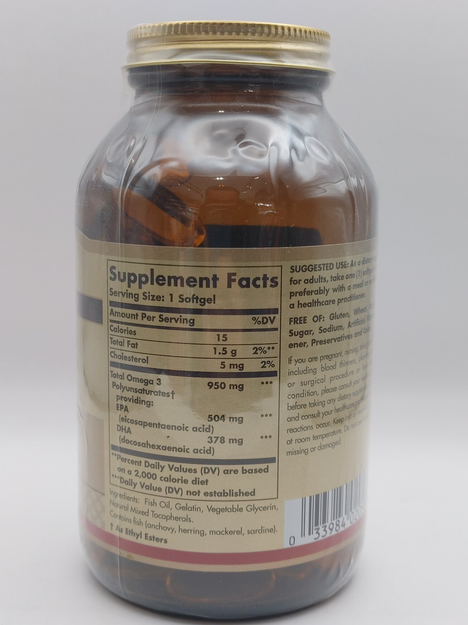 Капсулы Solgar "Омега-3 ", 100 штук, 950 мг, для здоровья сердца — фото 1