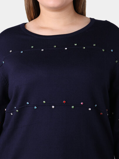 Свитер , размер OneSize, темно-синий — фото 1