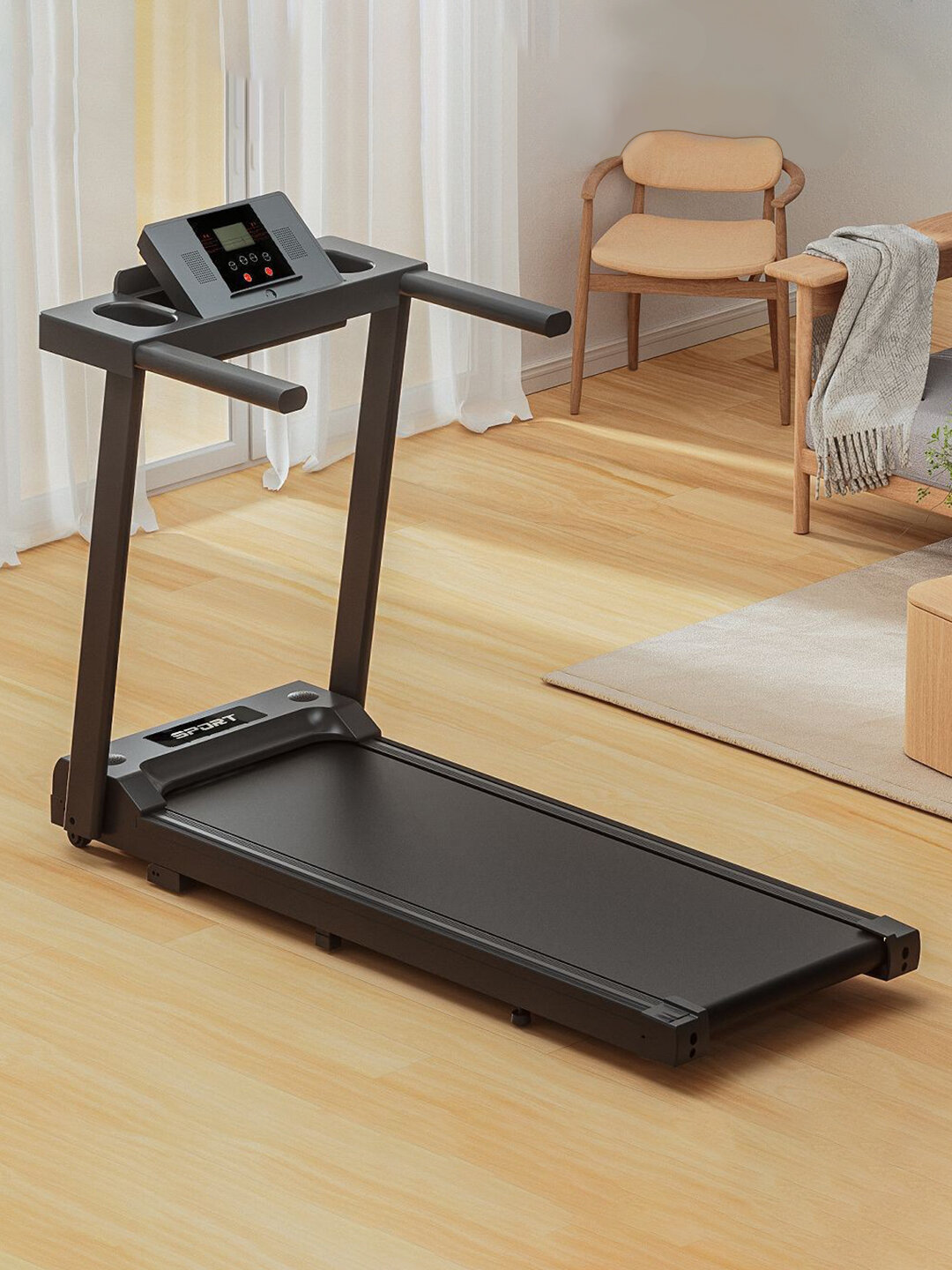 Беговая дорожка, электрическая, максимальная нагрузка 110кг, сенсорное управление