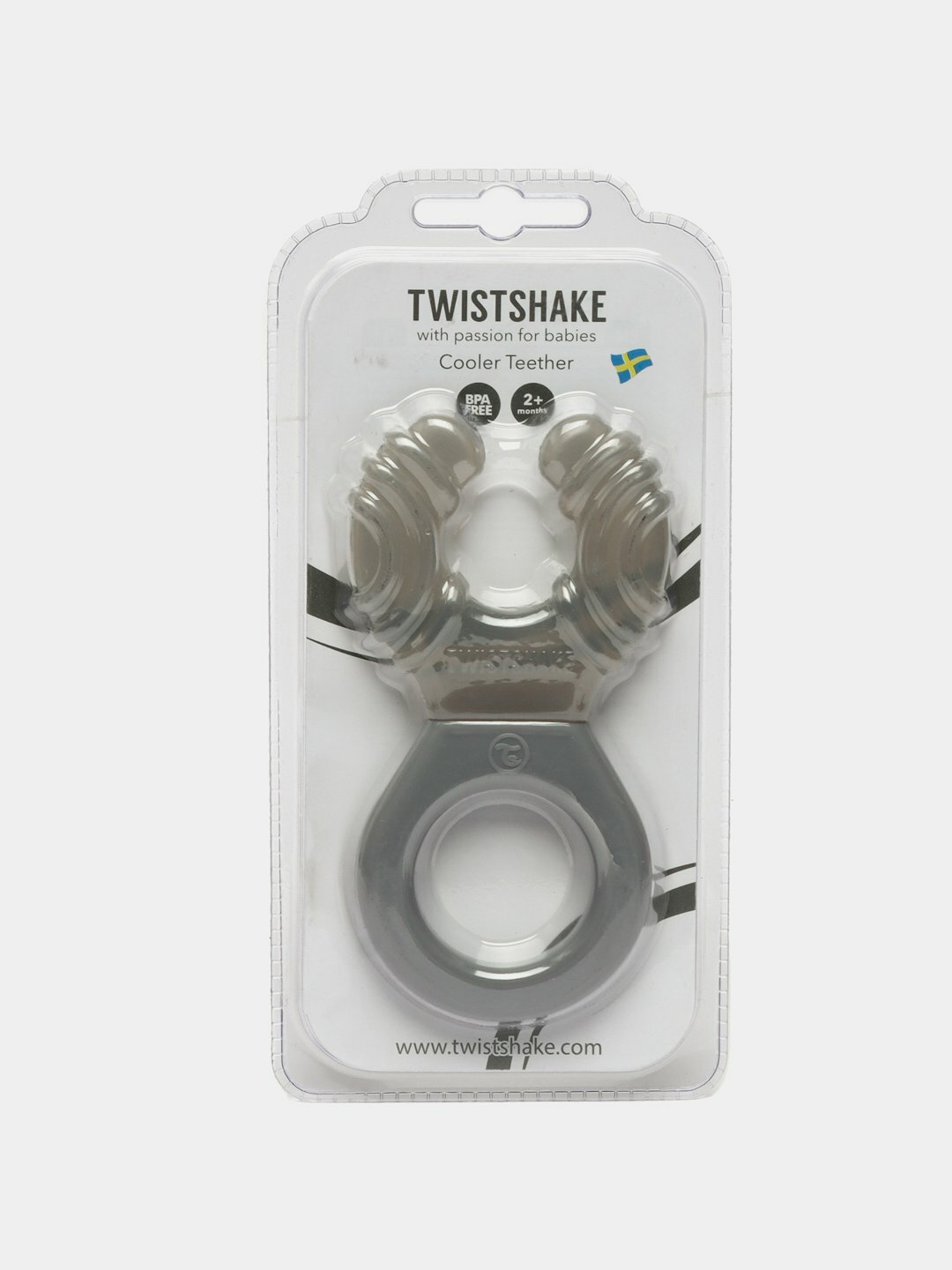 Прорезыватель Twistshake, силиконовый, для детей от 2 мес, серый — фото 1