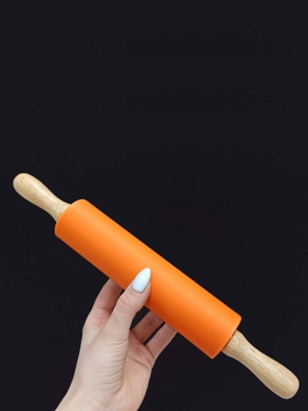 Силиконовая скалка для теста, 40 см — для кухни и выпечки, тесто не прилипает