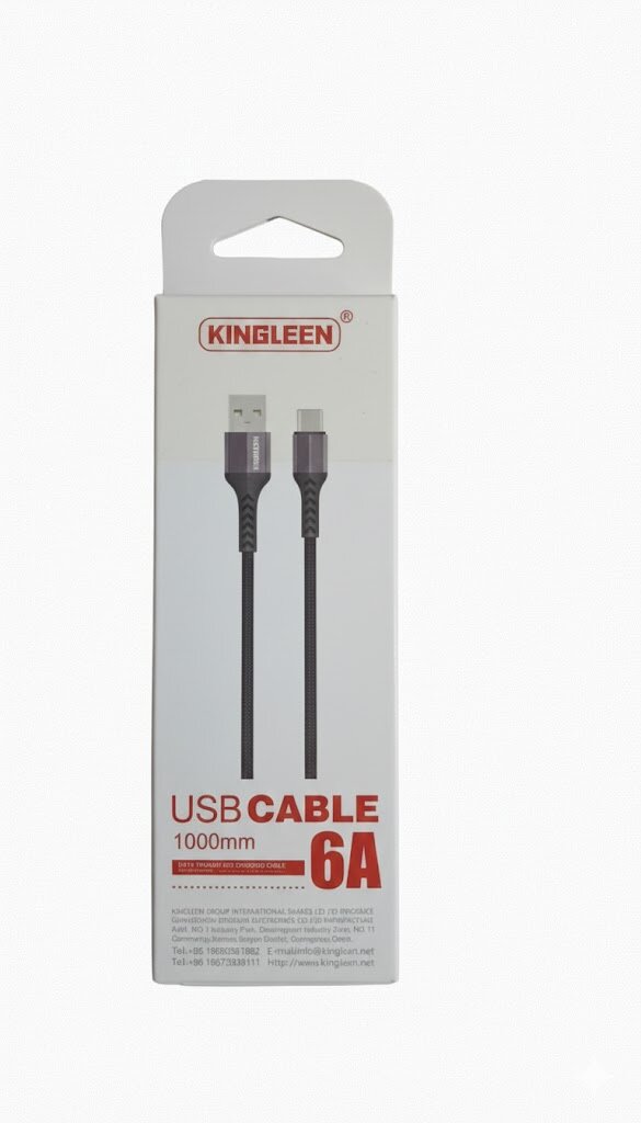 Кабель Apple, Samsung 60W USB-C KINGLEEN K12, 1 метр, для всех гаджетов. — фото 1