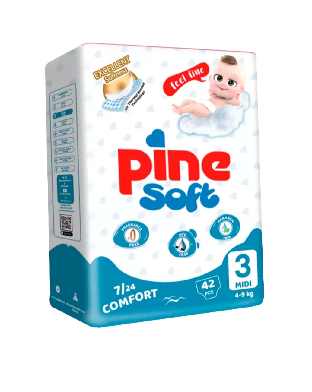 Подгузники Pine Soft №3 Midi, 42 шт (4–9 кг)